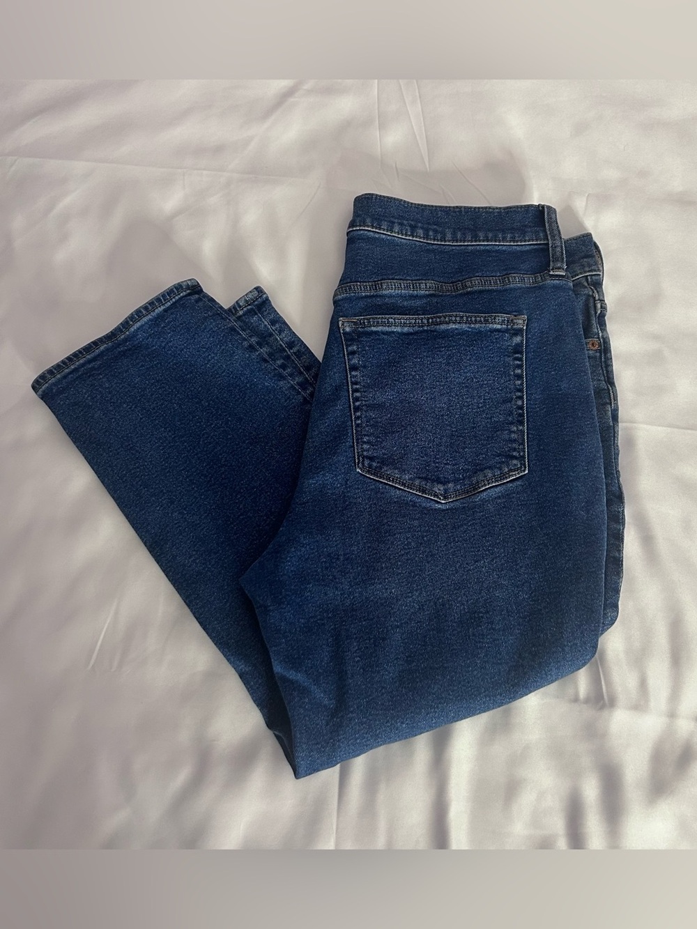 J.Crew Essential Straight Cropped Denim Button Fly Jeans Size 16P/33